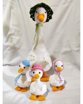 Amigurumi Soft Toy- Handmade Crochet- DUCK Family Set